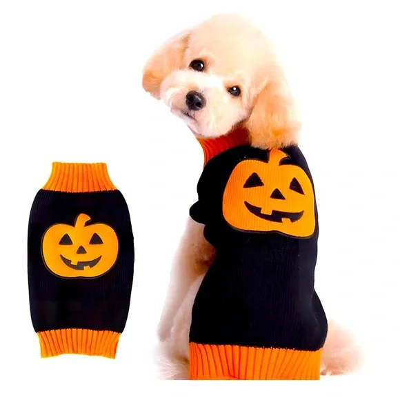 DOG PUMPKIN DOG SWEATER - Picture 1 of 2